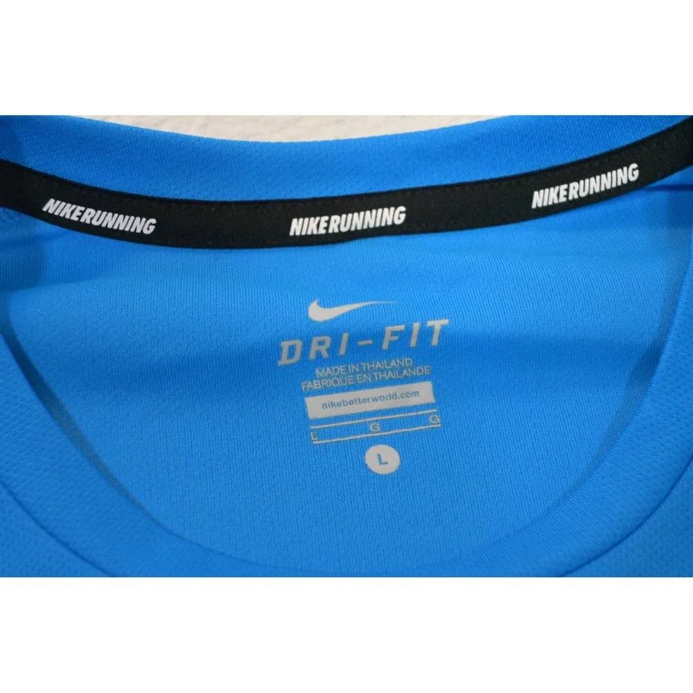 Nike Running Shirt Mens Large Blue Chicago Marathon 2014 Dri-FIT LS Excellent